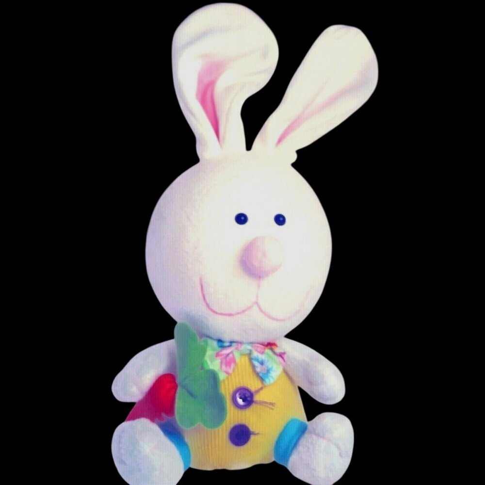 PRIMA Creations Easter Decor Bunny Rabbit 15" White Bow Tie Carrot NOT A TOY
